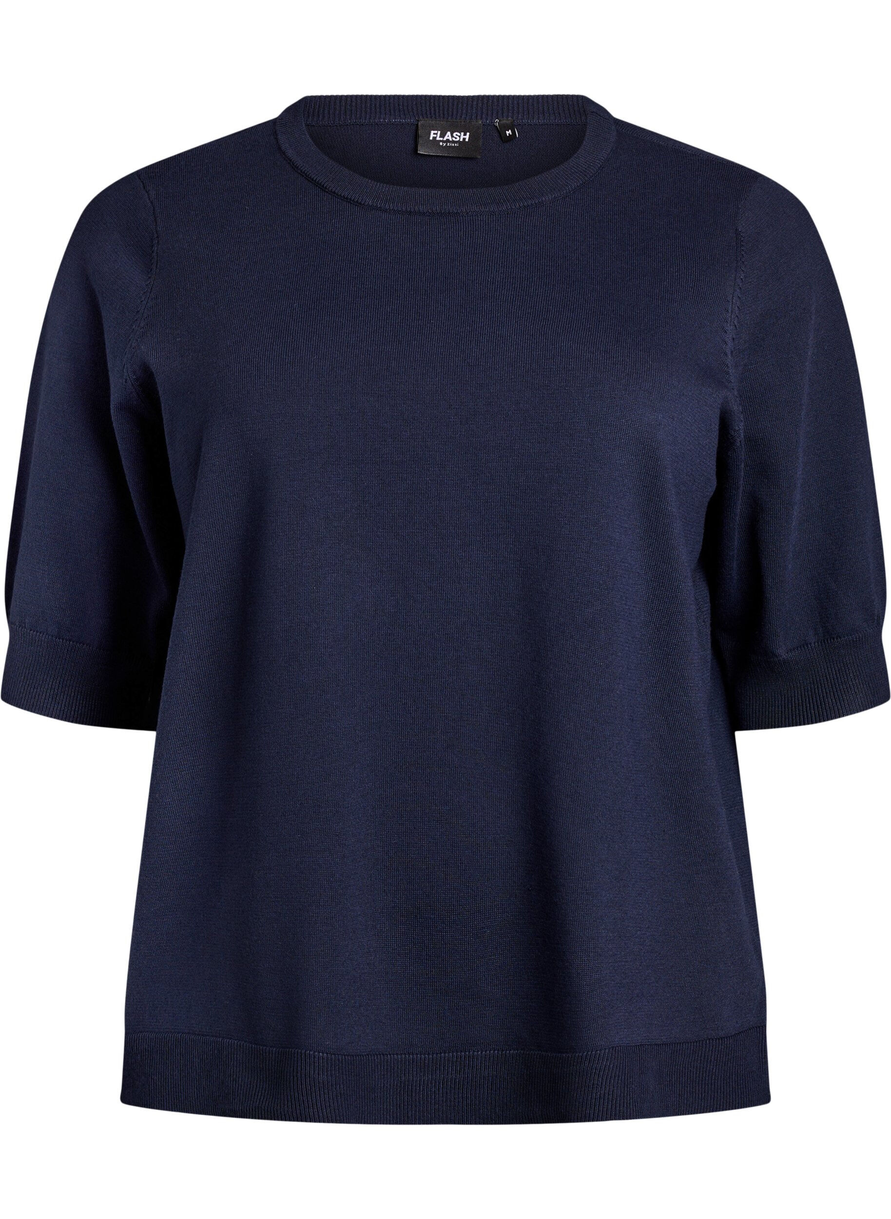 FLASH - Fine-knit blouse with short sleeves