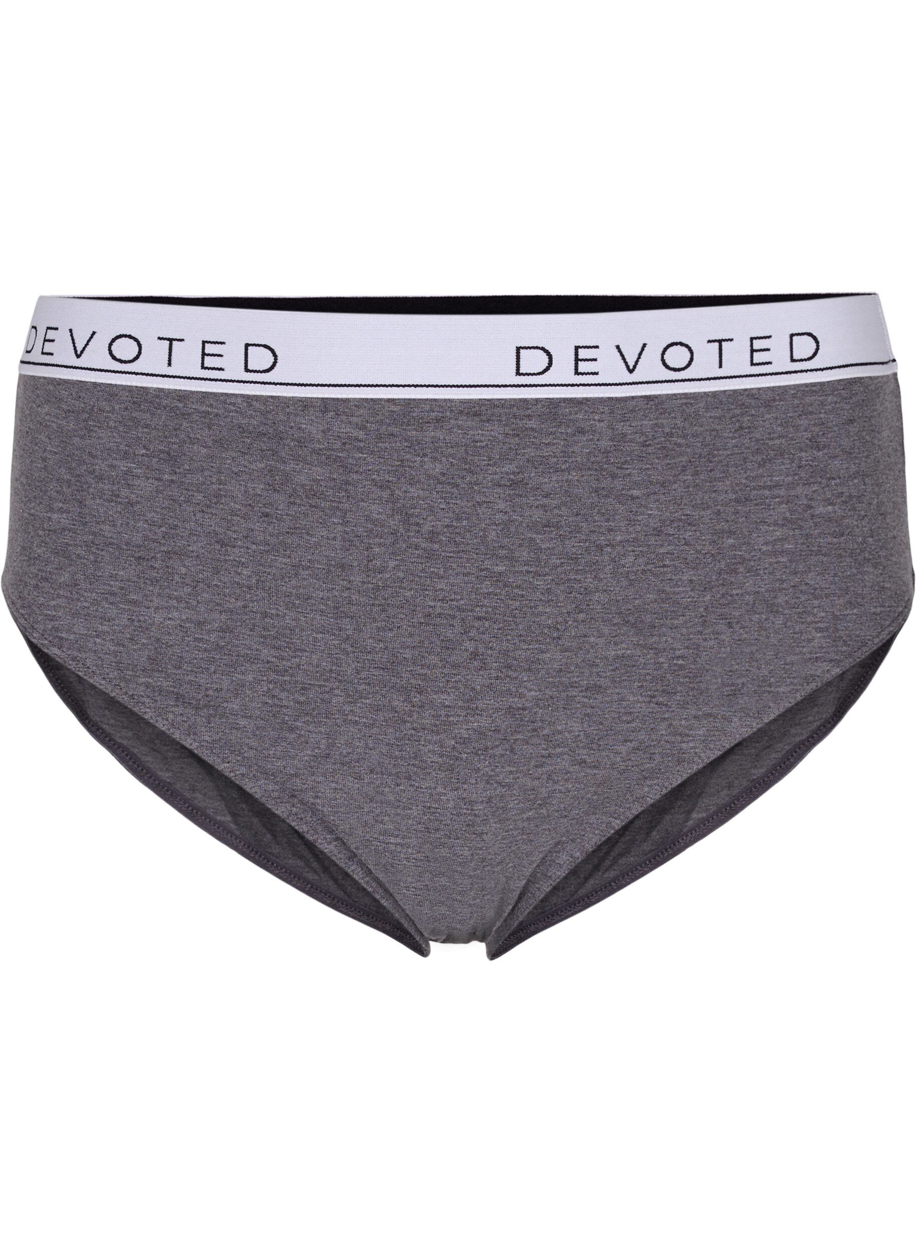 Zizzifashion Marled knickers with regular waist, Grey, Packshot image number 0