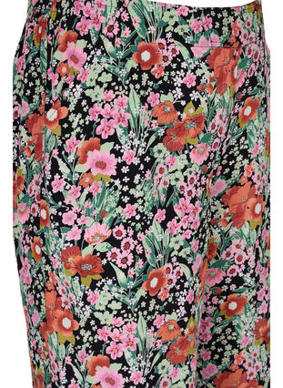 Floral culotte trousers with pockets, Green Flower AOP, Packshot image number 2