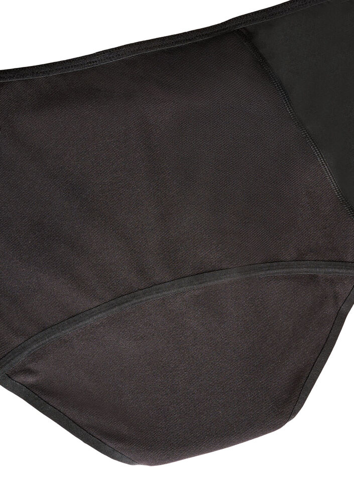 High-waisted cotton overnight period panties, Black, Packshot image number 4