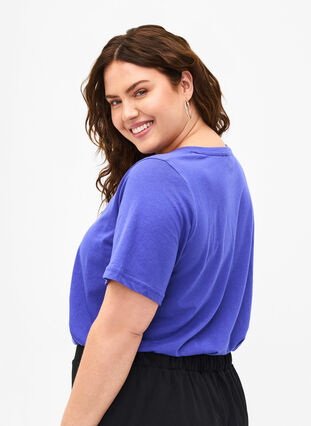 FLASH - T-shirt with v-neck, Royal Blue, Model image number 1