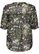 Blouse with floral print and V-neck, Black, Packshot image number 1