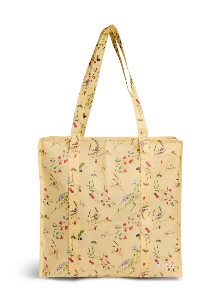 Shopping bag with zipper, Yellow, Packshot image number 0
