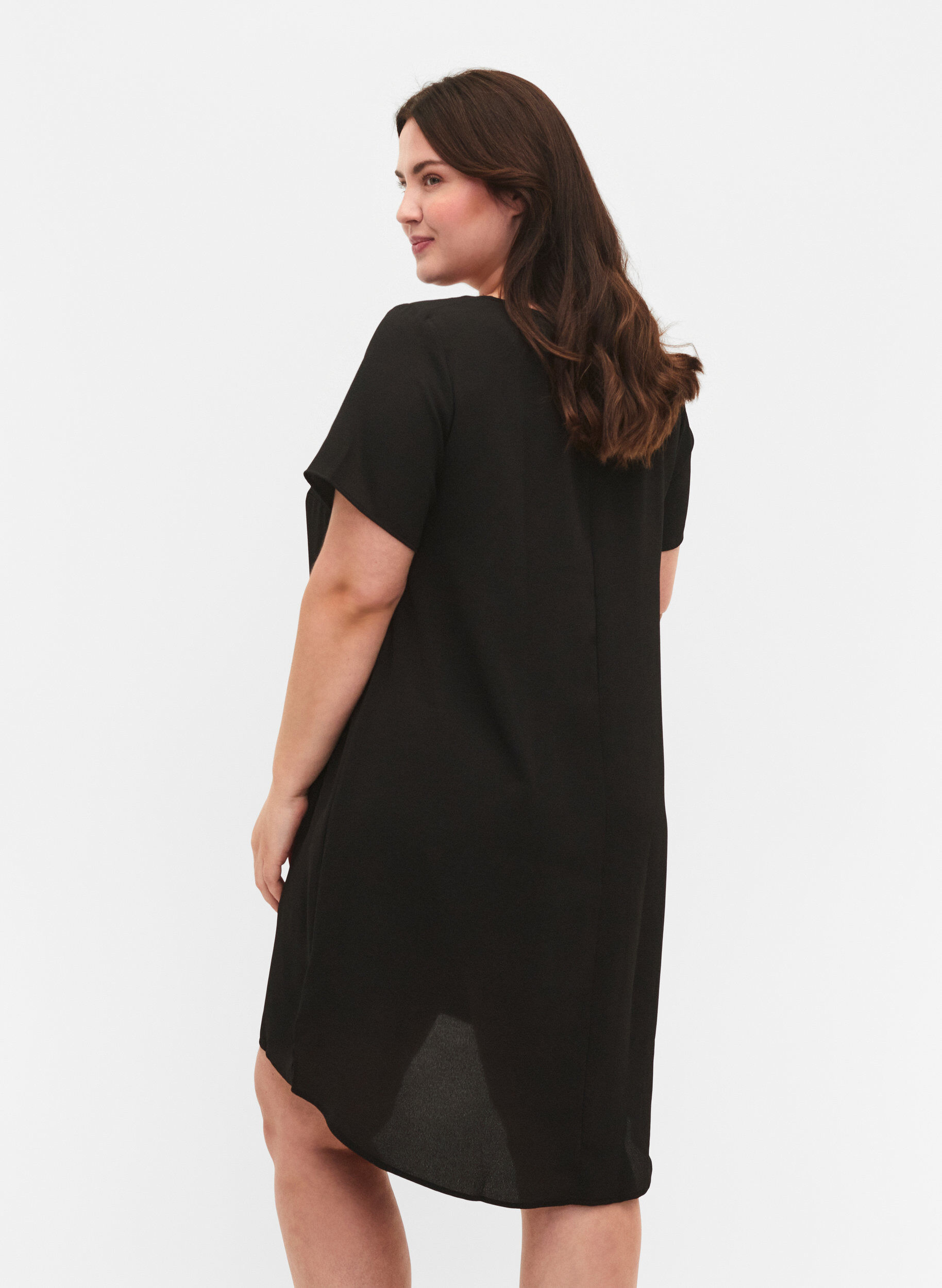 ZizzifashionDress with short sleeves, Black, Model image number 2