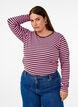 Striped blouse with long sleeves, Pink, Model image number 0