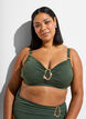 Bikini bra with underwire and gold-coloured detail, Green, Model image number 0