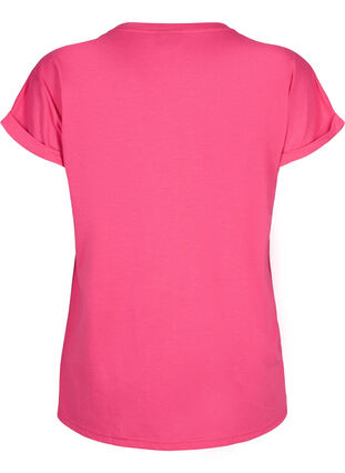 Short sleeve cotton blend T-shirt, Raspberry Sorbet, Packshot image number 1
