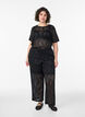 Eyelet embroidered lace T-shirt, Black, Model image number 1