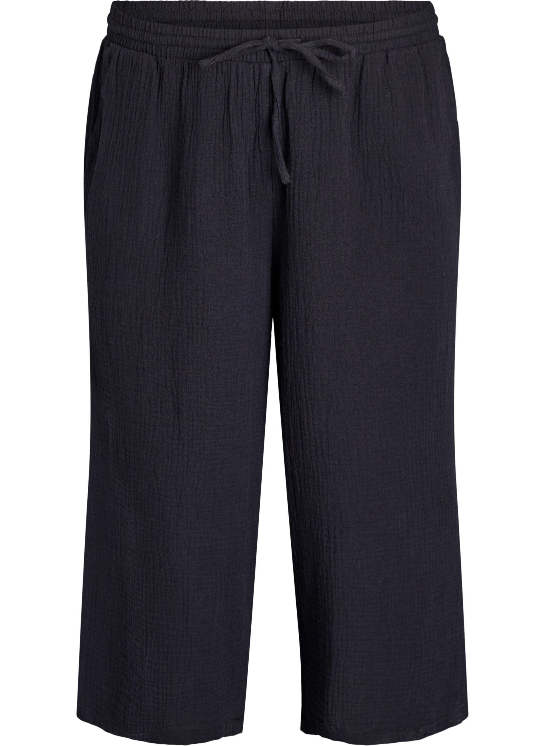 ZizzifashionCulotte trousers with a high waist, Black, Packshot image number 0