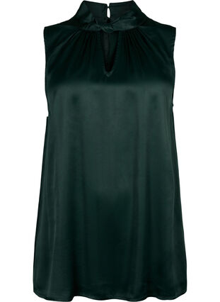 Sleeveless top in viscose with detail, Scarab, Packshot image number 0
