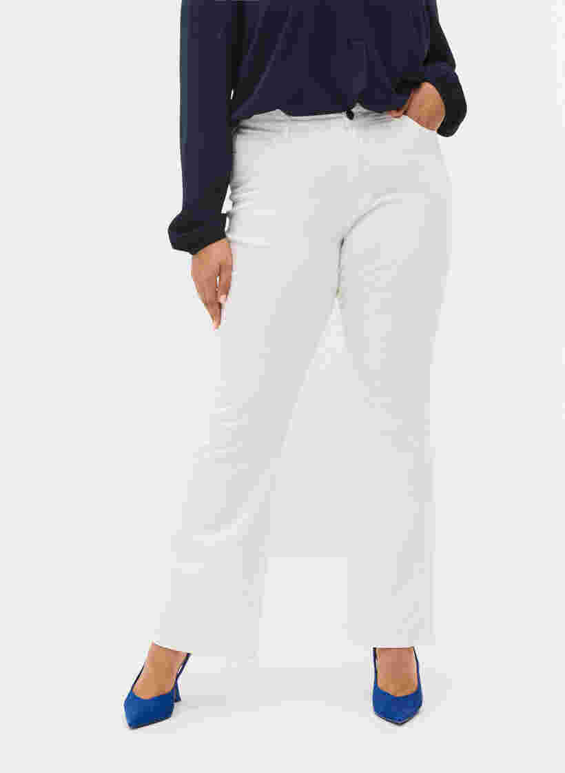 High-waisted Ellen bootcut jeans, White, Model image number 2
