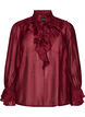 Viscose blouse with ruffles and long sleeves, Red, Packshot image number 0