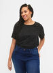 Organic cotton T-shirt with dots	, Black, Model image number 0