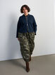 Balloon trousers with a high waist and all-over pattern, Green, Model image number 0