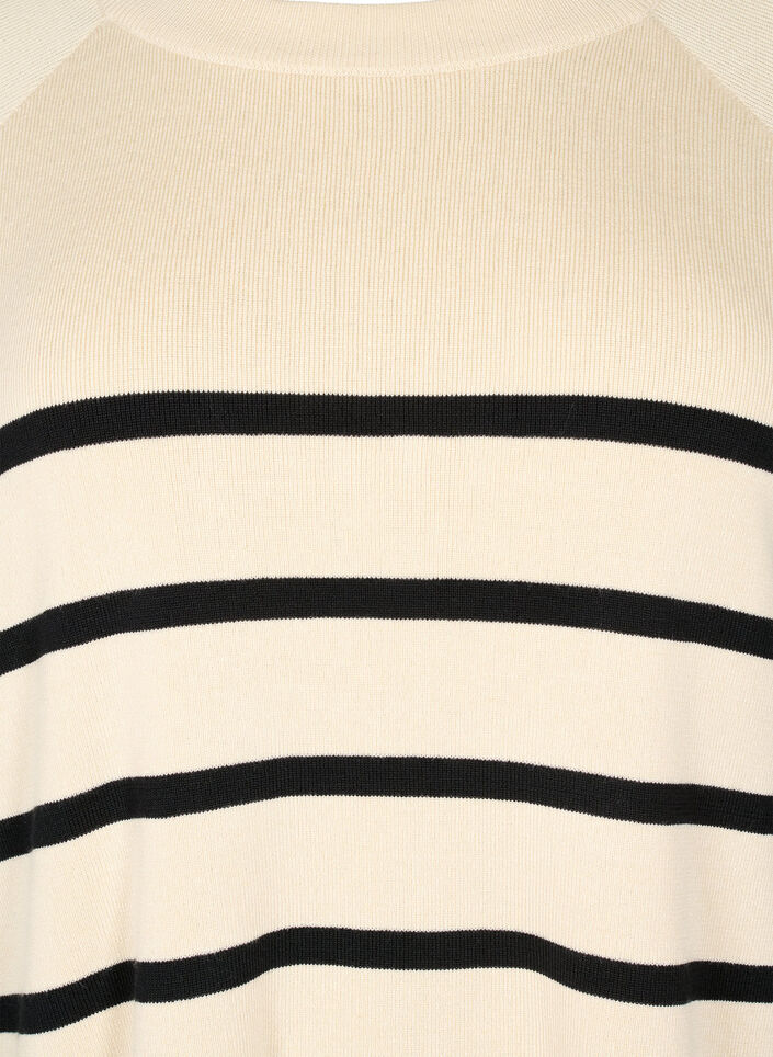 Striped Viscose Sweater, Sandshell/Black S., Packshot image number 2