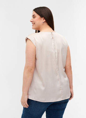 Plain-coloured top with a round neckline, Gray Morn, Model image number 1