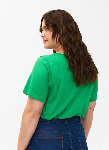 FLASH - T-shirt with v-neck, Kelly Green, Model image number 1
