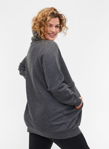 Maternity sweatshirt with breastfeeding function, Dark Grey Melange, Model image number 1