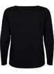 Long-sleeved blouse with texture, Black, Packshot image number 1