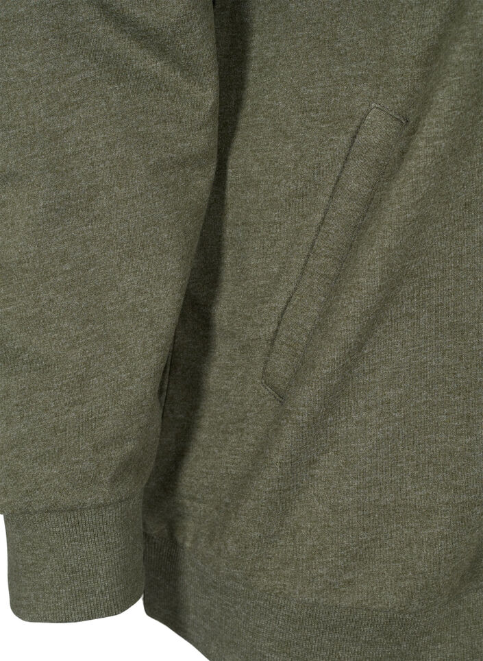 Sweater cardigan with a zip and hood, Forest Night, Packshot image number 3