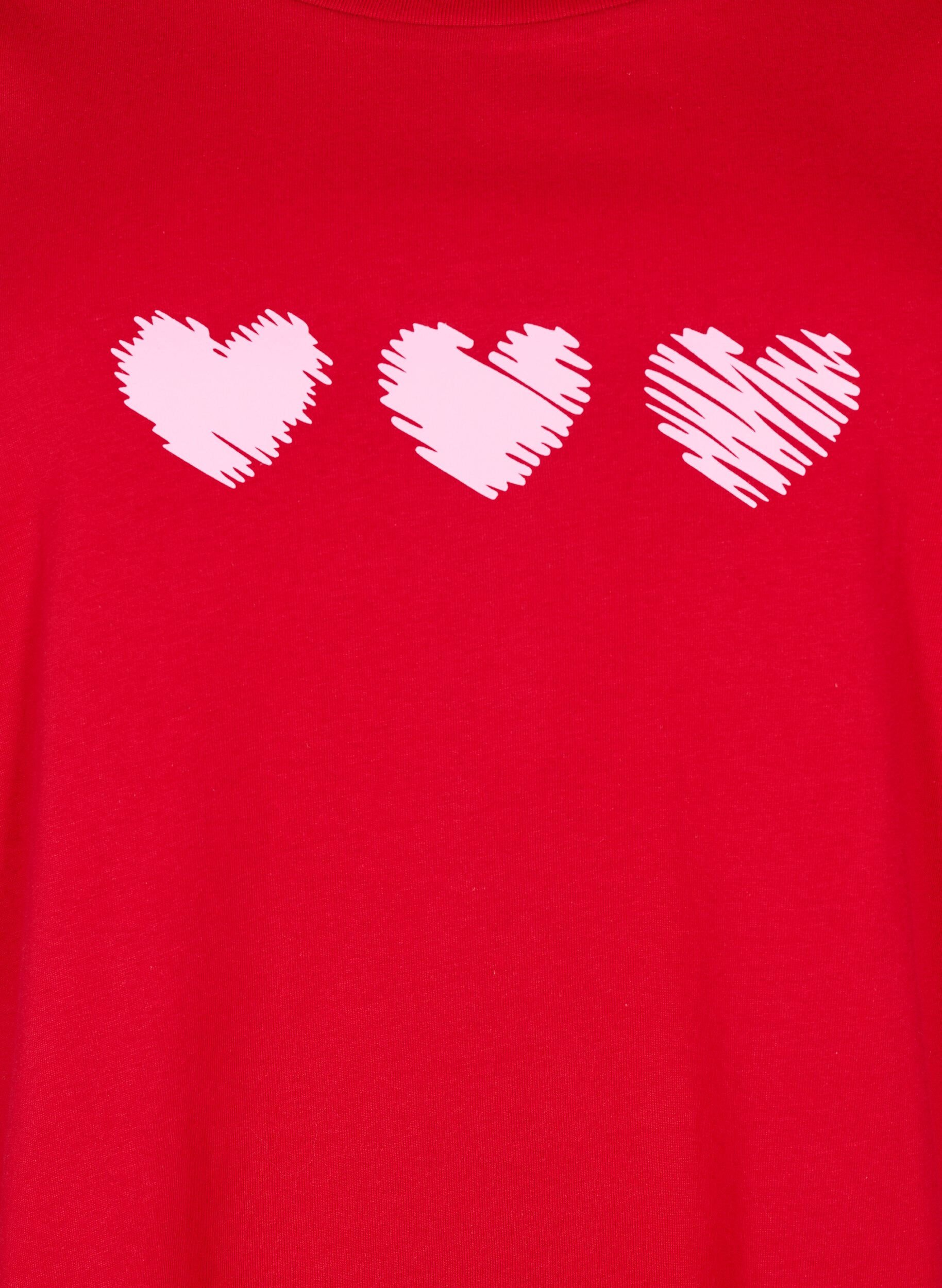 Zizzifashion Cotton T-shirt with motif, Salsa w. Hearts, Packshot image number 2