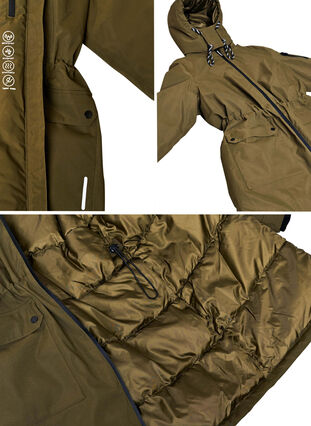 Functional winter jacket with hood and pockets, Winter Moss, Packshot image number 3