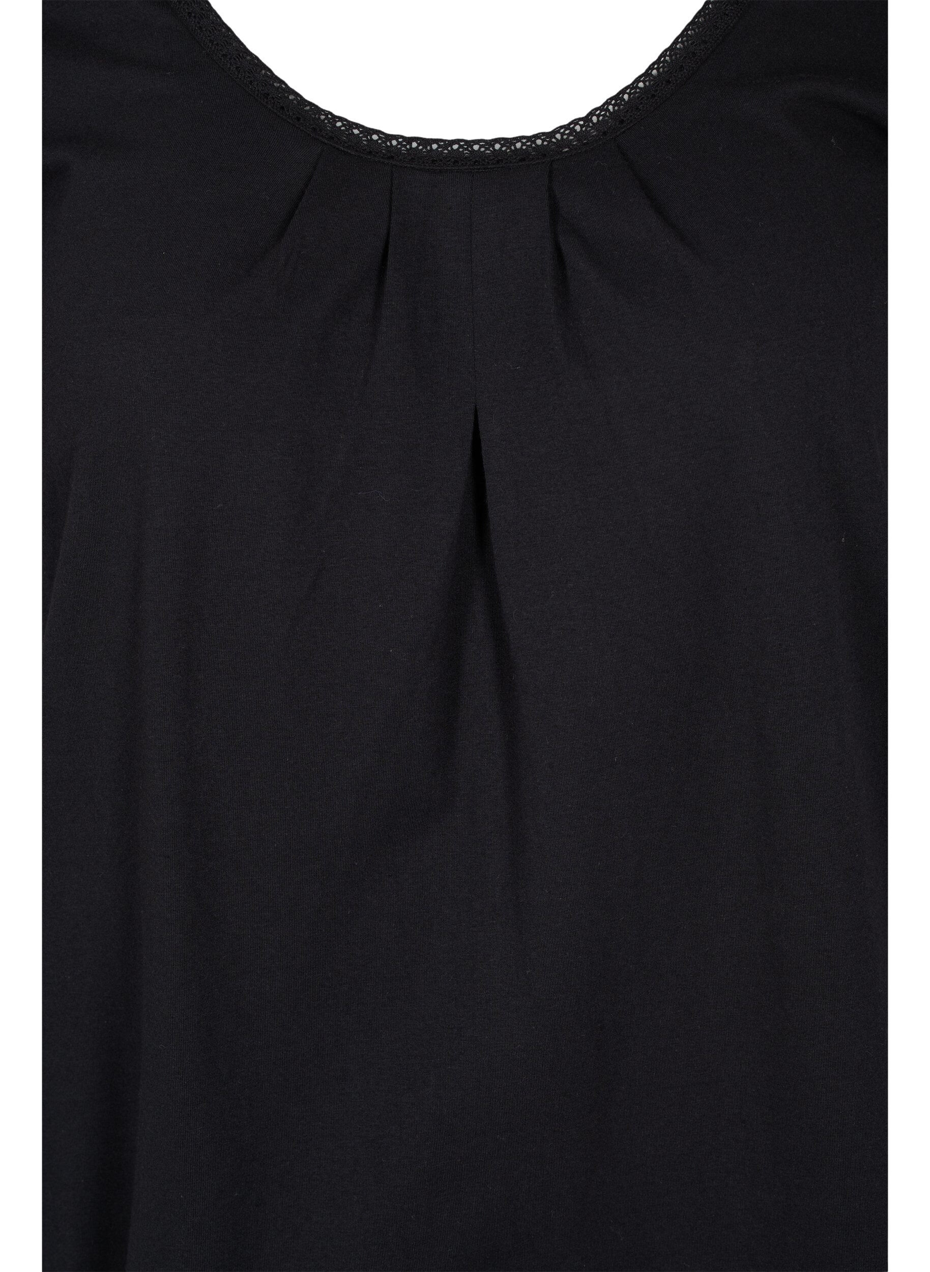 Zizzifashion Short-sleeved cotton t-shirt, Black, Packshot image number 2