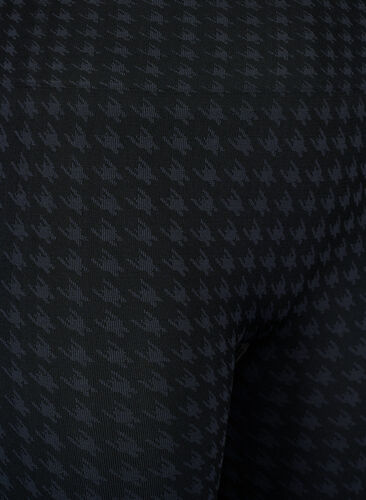 Seamless leggings in houndstooth pattern, Black w. Dark Grey, Packshot image number 2