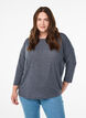 FLASH – Jersey blouse with 3/4 sleeves, Dark Grey, Model image number 0