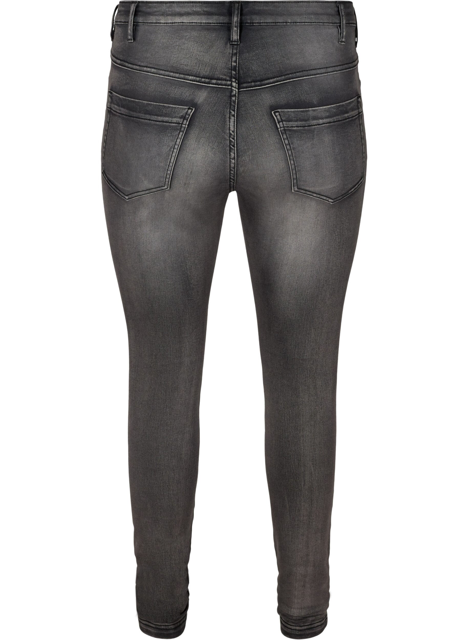 ZizzifashionSuper slim Amy jeans with high waist, Dark Grey Denim, Packshot image number 1