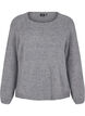 Loose-fitting knitted blouse with round neck, Medium Grey Melange, Packshot image number 0