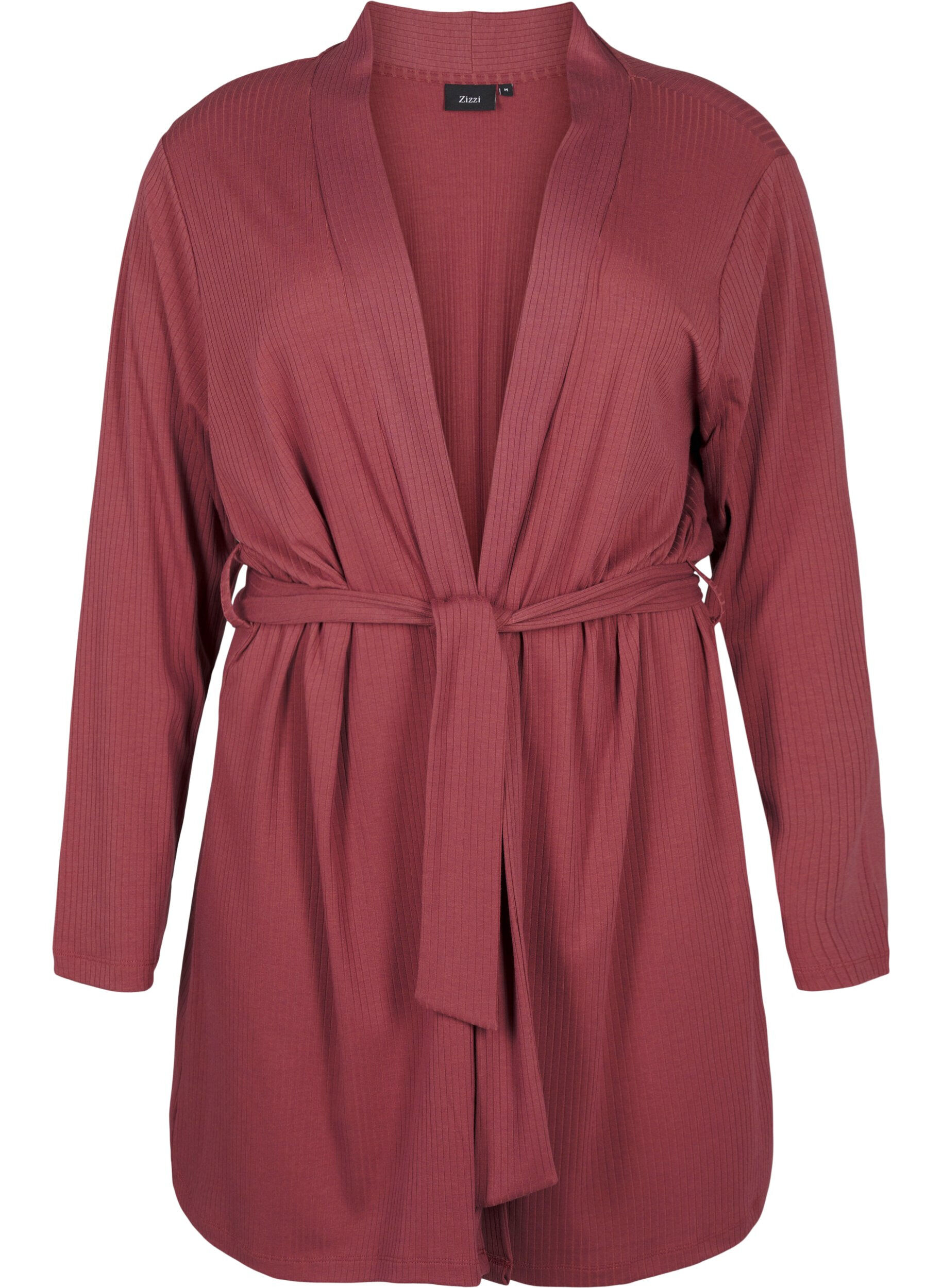 Zizzifashion Dressing gown with tie belt, Rose Brown, Packshot image number 0
