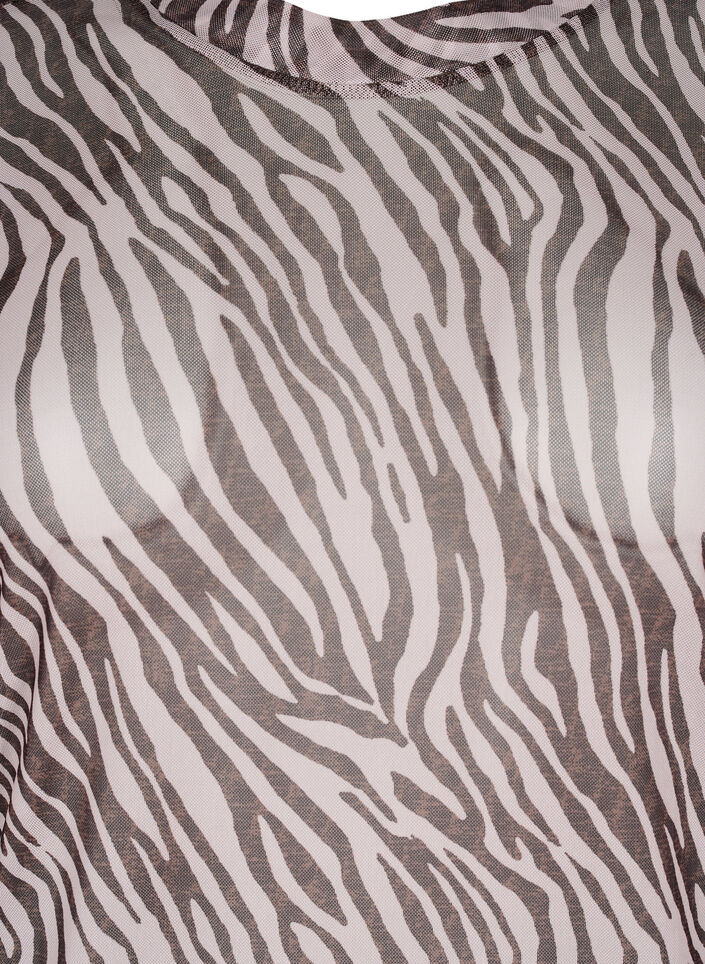 Mesh top with zebra print, Black, Packshot image number 2