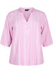 Striped blouse in linen-viscose blend, Pink, Packshot image number 0