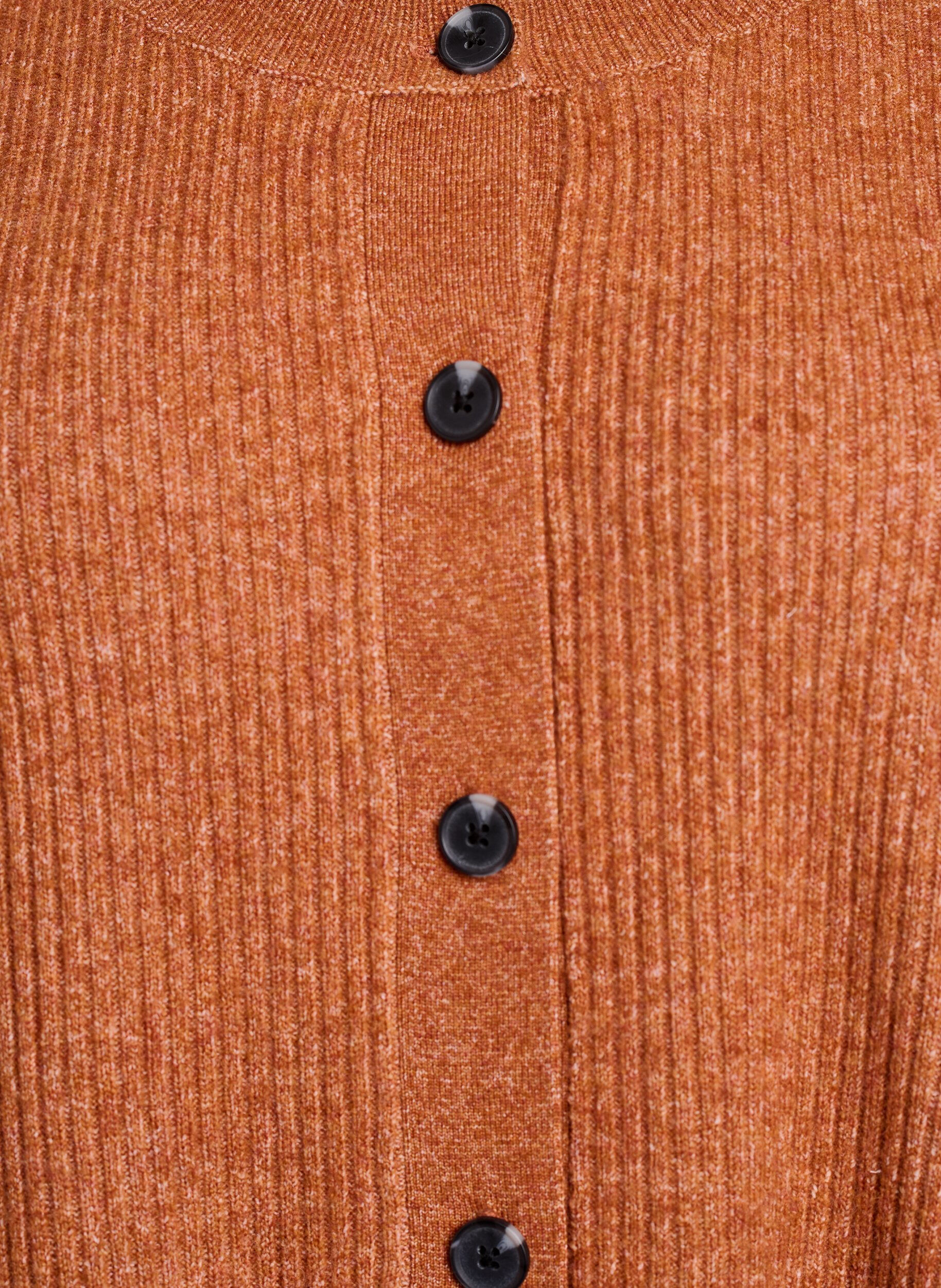 Zizzifashion Rib knit cardigan with buttons, Orange, Packshot image number 2