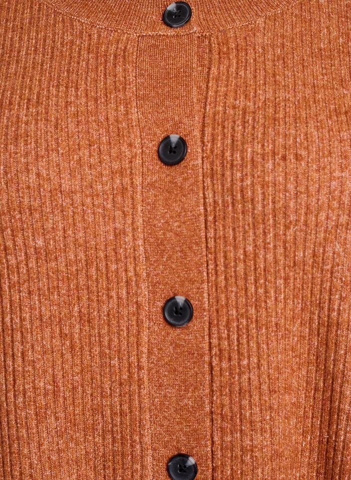 Rib knit cardigan with buttons, Orange, Packshot image number 2