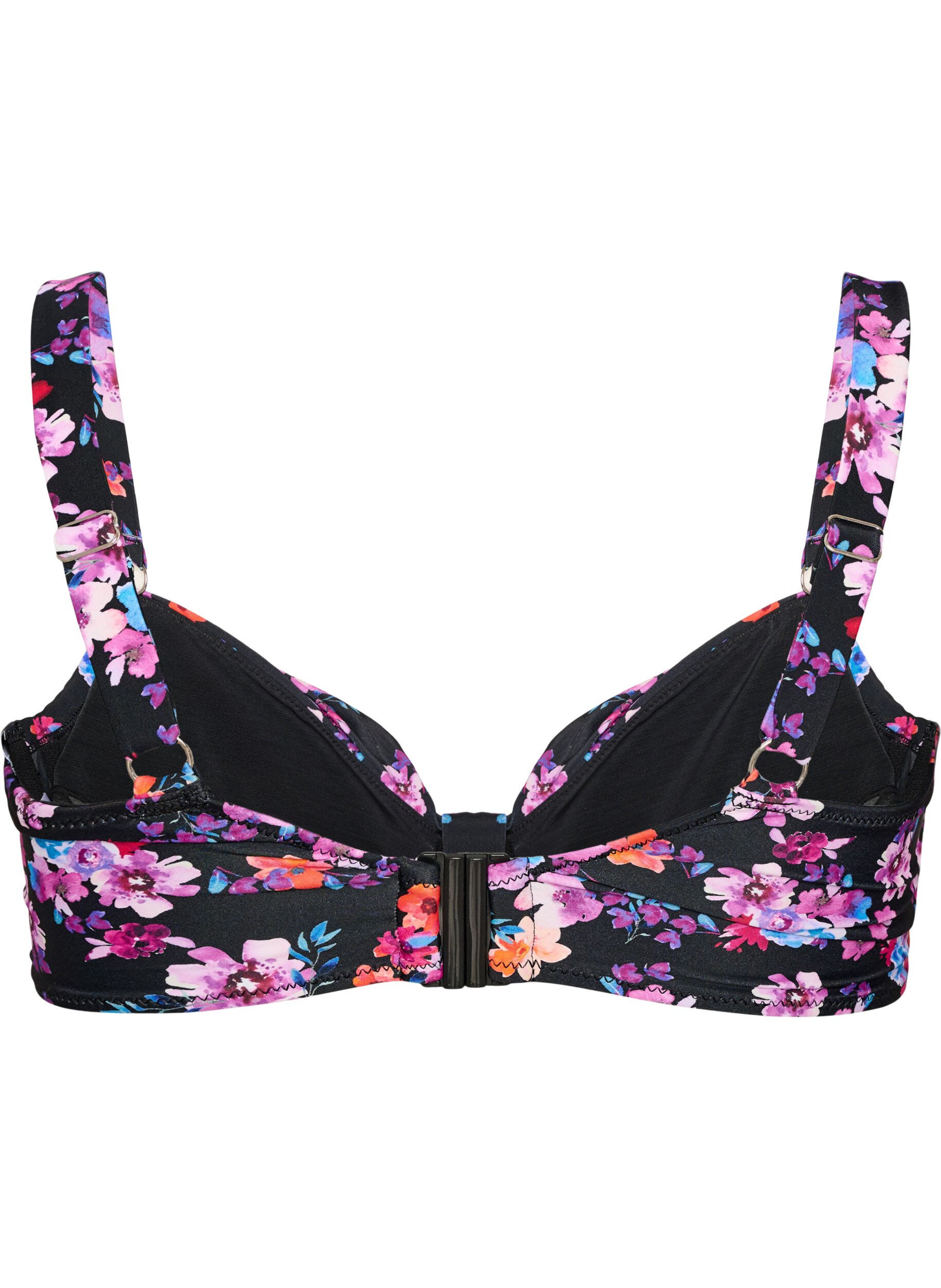 Underwire bikini bra with pattern - Purple - Sz. 44 - Zizzifashion