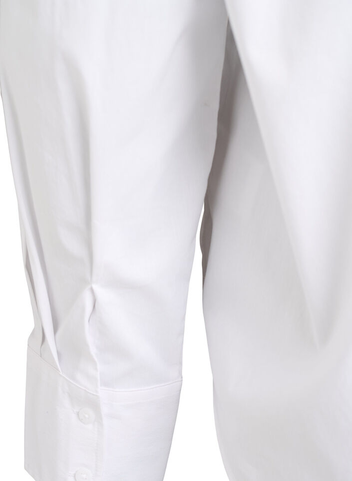 Classic cotton shirt with a loose fit, White, Packshot image number 3