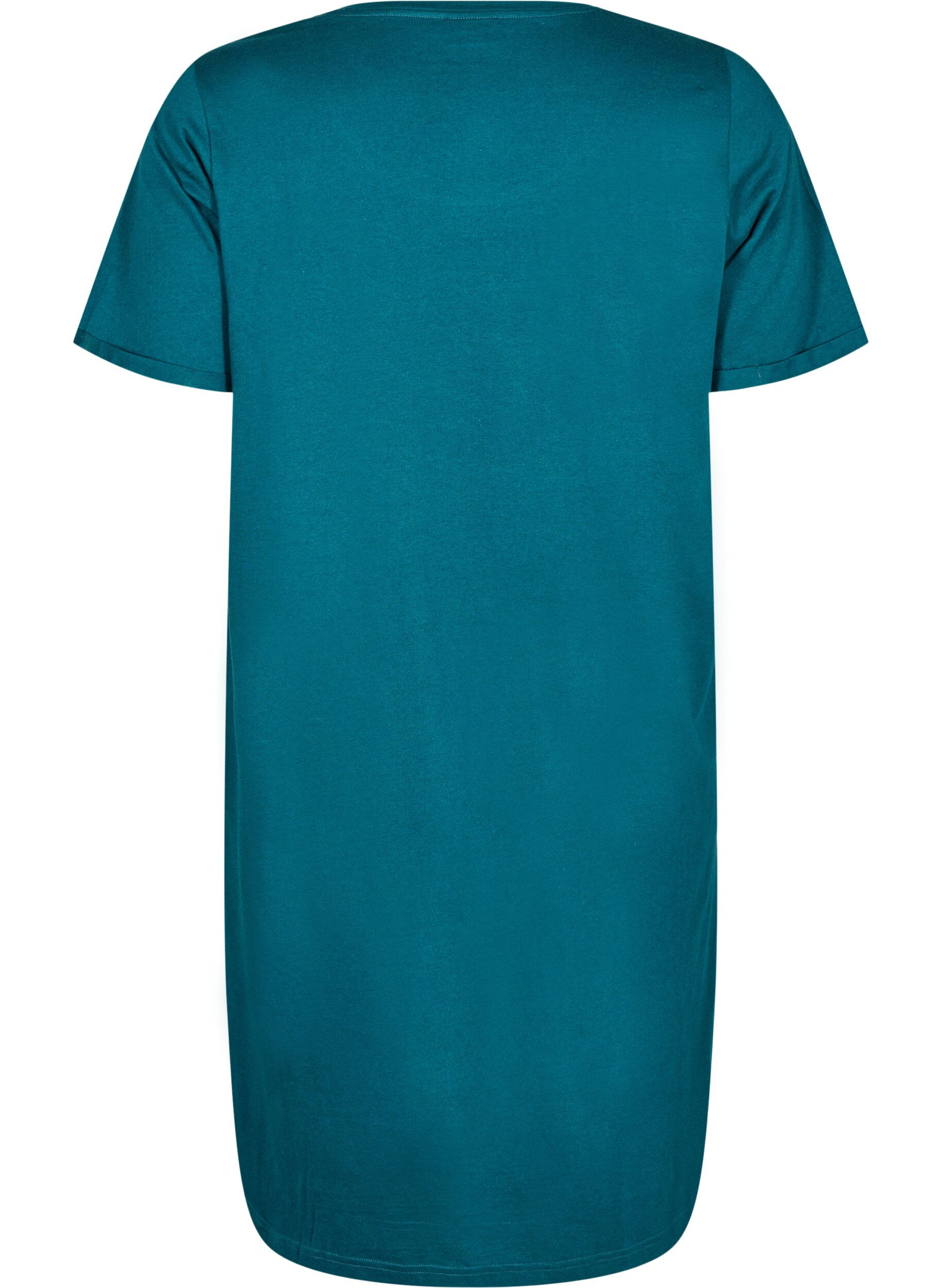 ZizzifashionShort-sleeved nightgown in organic cotton, Green, Packshot image number 1