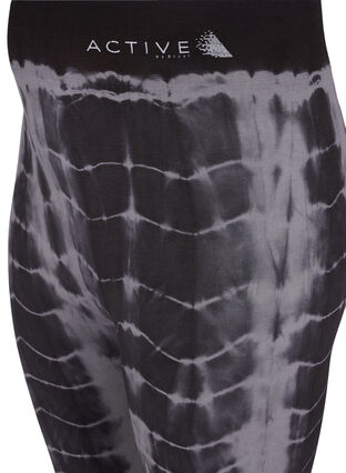 Seamless sports tights with tie-dye print, Black Tie Dye, Packshot image number 2