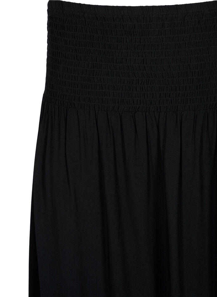 Viscose maxi skirt with smocking, Black, Packshot image number 2