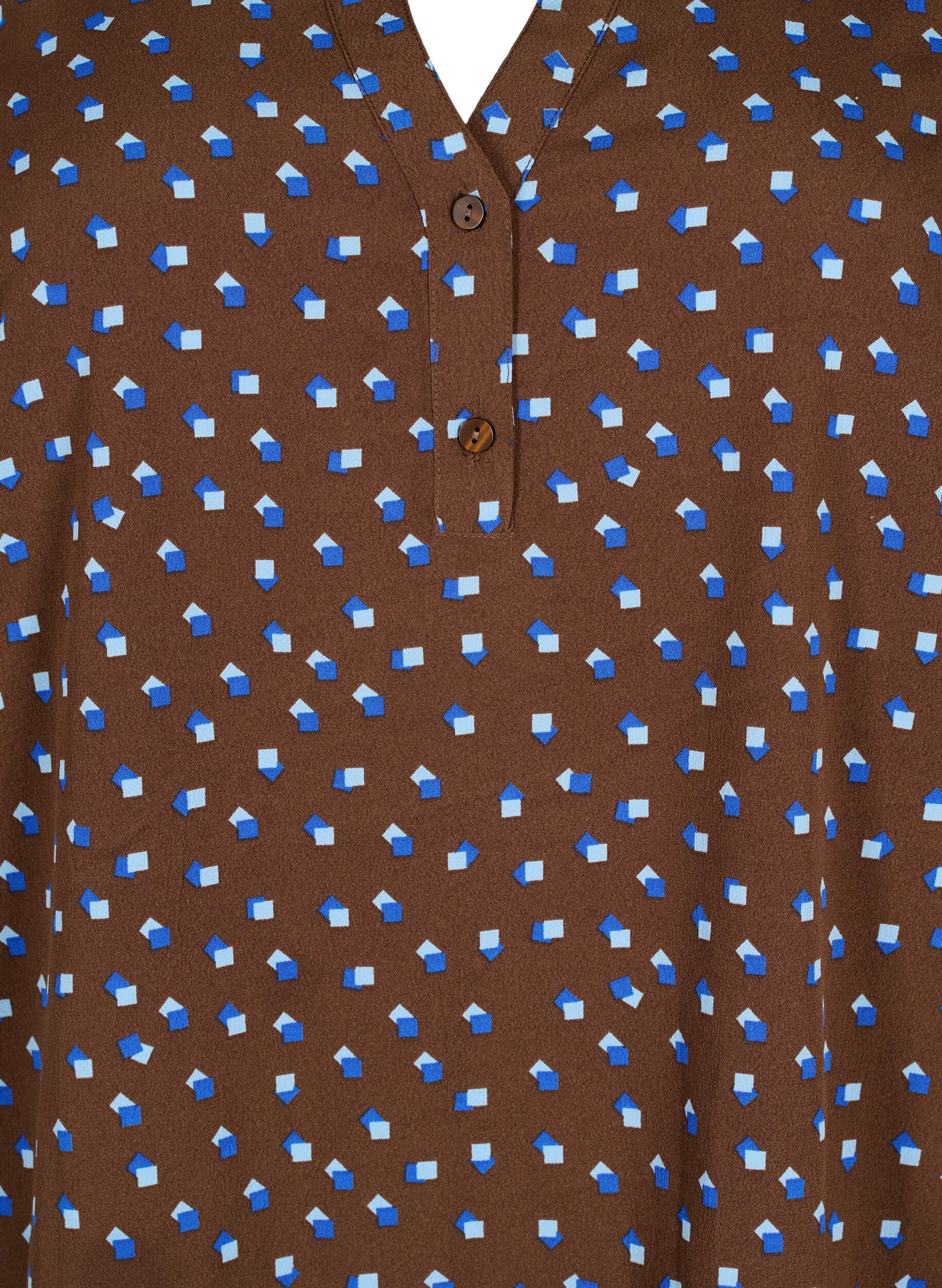 Zizzifashion FLASH - Long sleeve blouse with print, Chicory Coffee AOP, Packshot image number 2