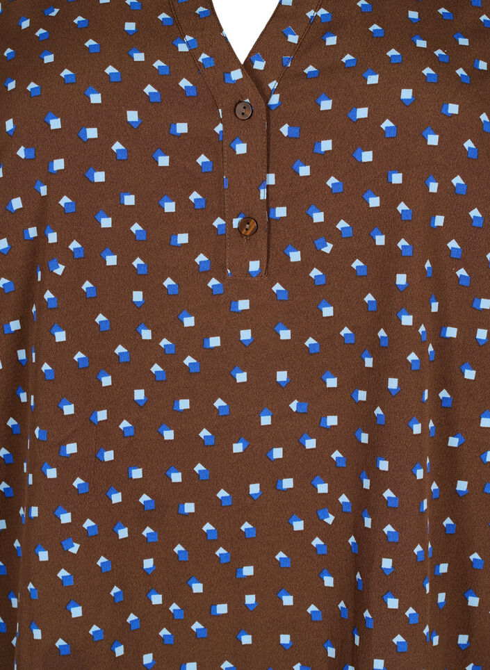 FLASH - Long sleeve blouse with print, Chicory Coffee AOP, Packshot image number 2