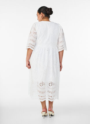 broderie dress midi Dolce broderie anglaise crochet embroidered cotton midi dress