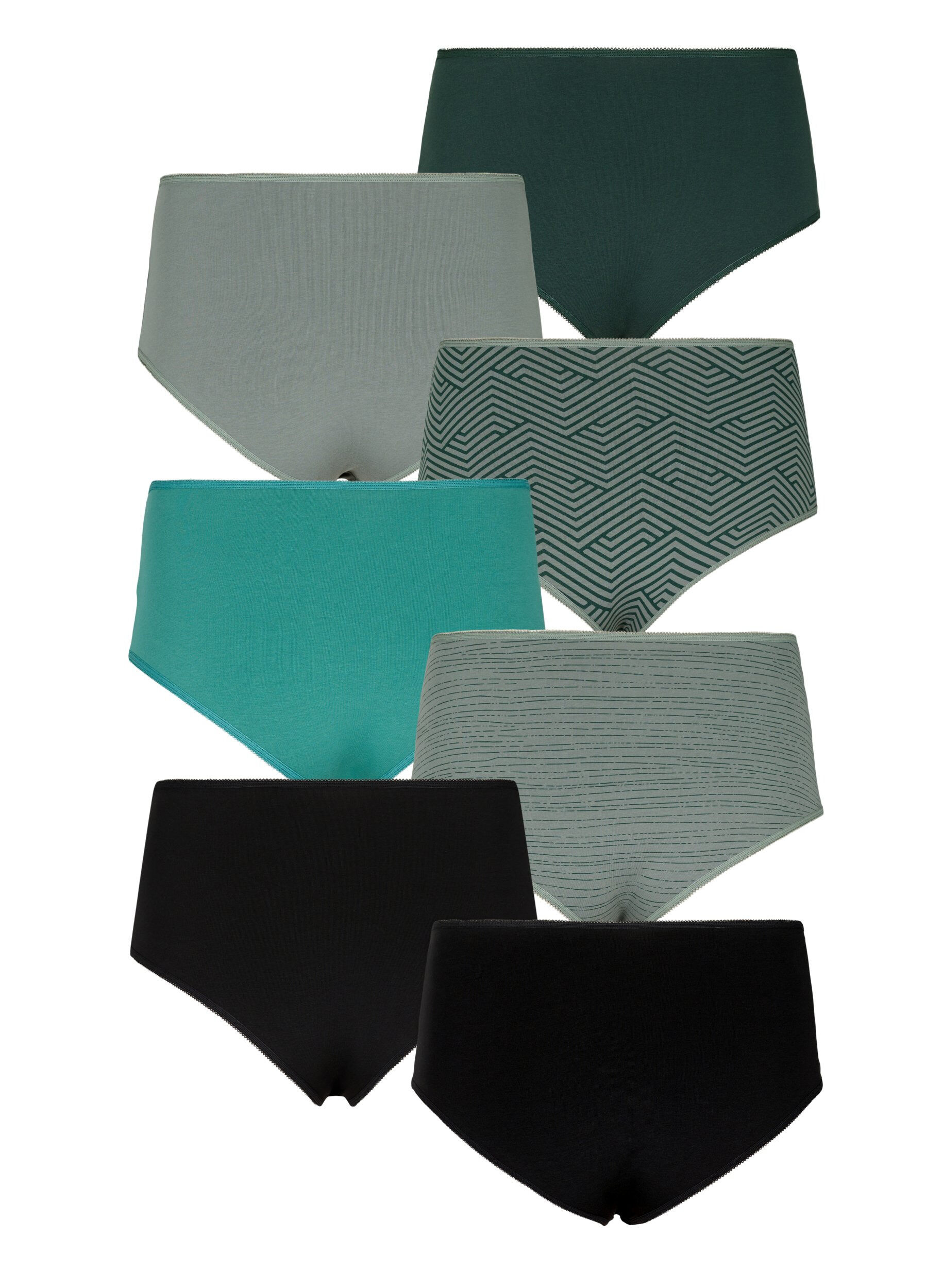 Zizzifashion 7-pack hipster with regular waist, Scarab Multi Pack, Packshot image number 1