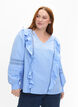 Blouse with ruffles and lace trim, Light Blue, Model image number 0
