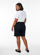 Loose high-waisted denim shorts, Black, Model image number 2