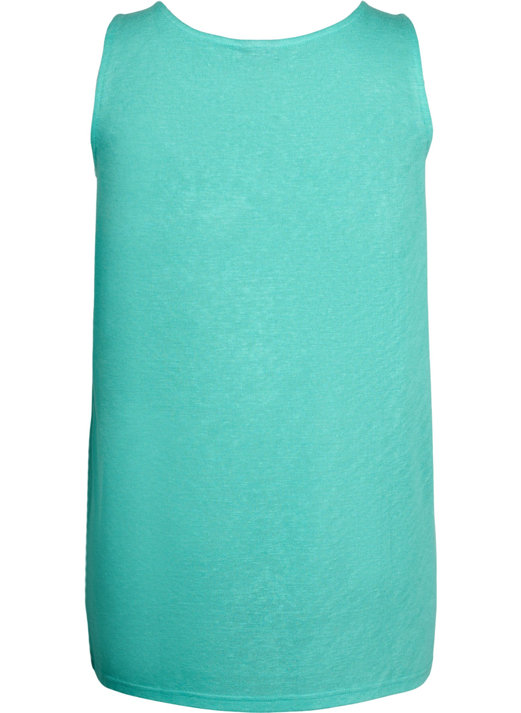 Zizzifashion Top with structure and round neckline, Turquoise, Packshot image number 1