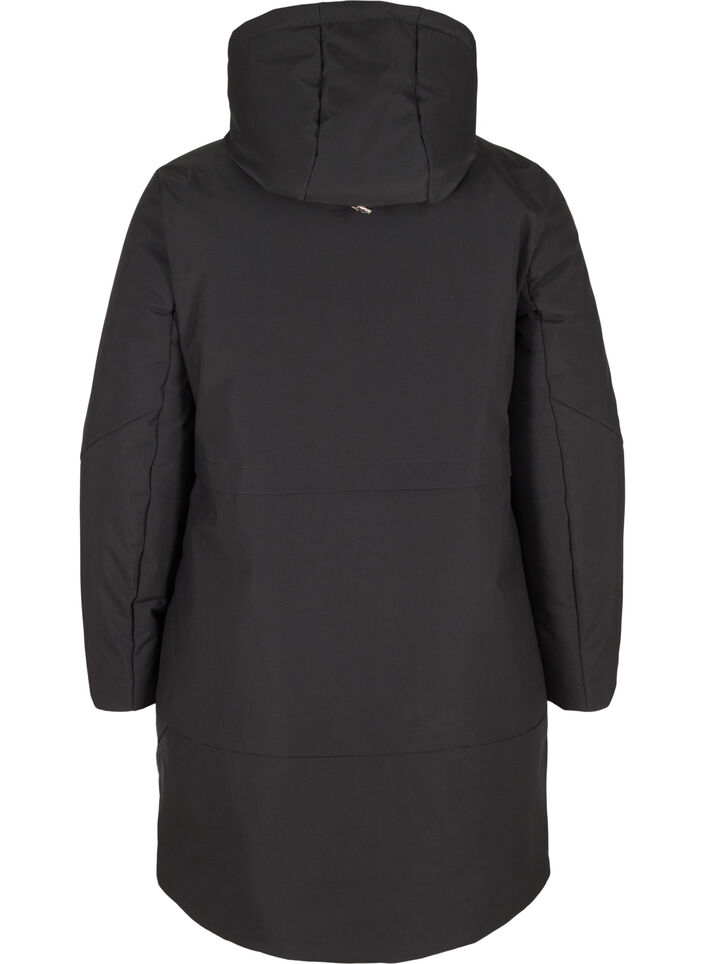 Winter jacket with adjustable waist, Black, Packshot image number 1