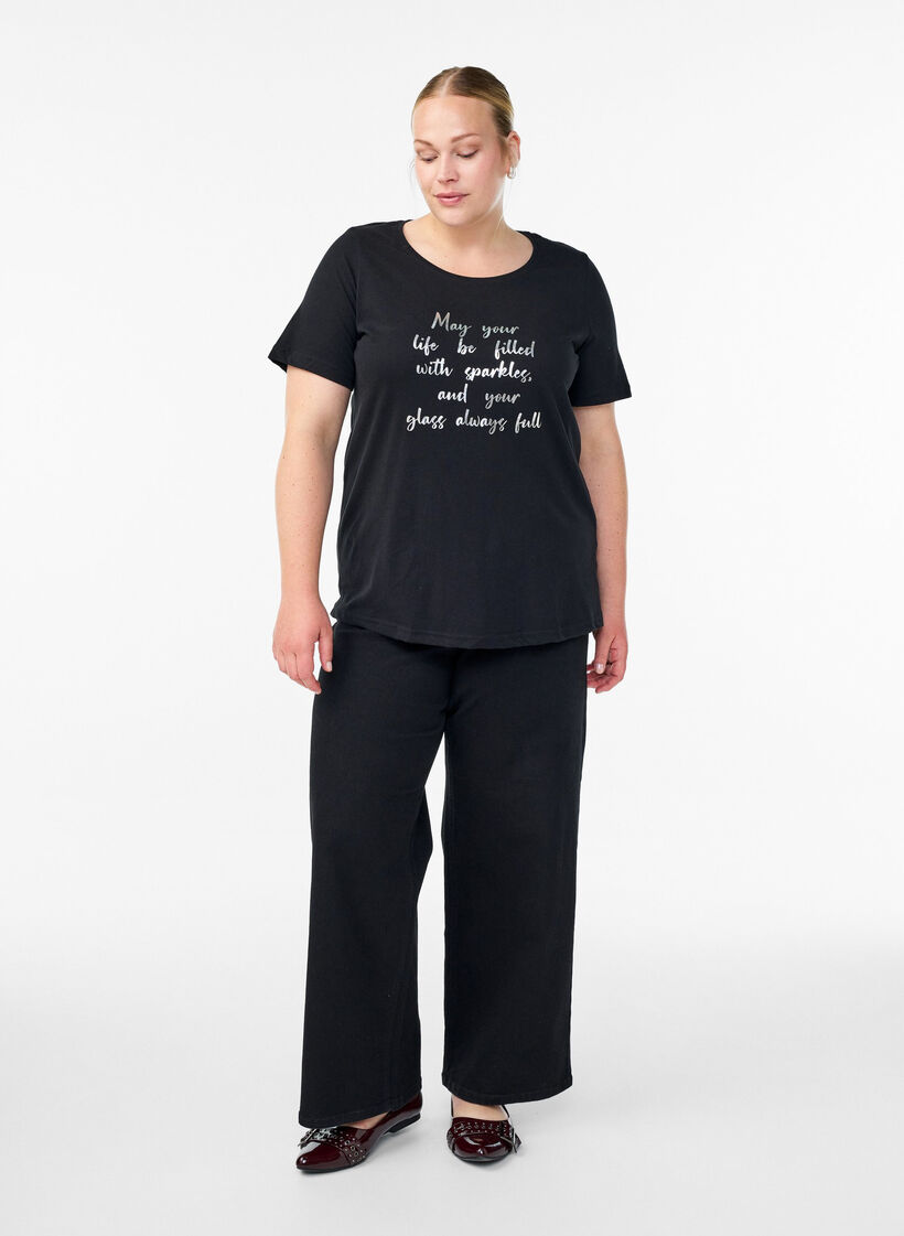 FLASH - T-shirt with motif, Black, Model image number 1